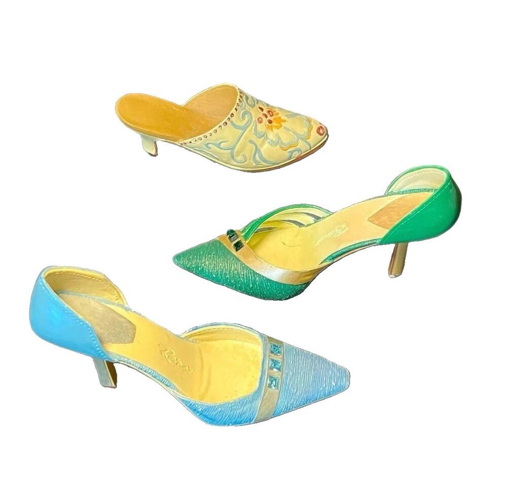 Decor Just the Right Shoe, "Positively Peridot" Miniature Shoe Lot Of 3 Home